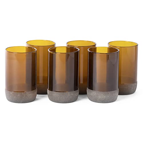Tall Auburn (Set of 6) Drinking Glasses | 350 ML | 12 OZ