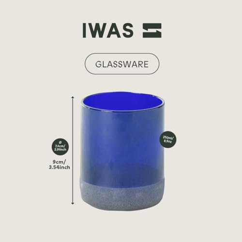 Korte blauwe (set van 4) drinkglazen | 250 ml | 8,45 ons