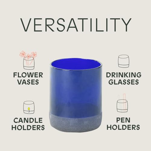 Korte blauwe (set van 4) drinkglazen | 250 ml | 8,45 ons