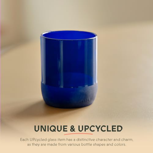 Korte blauwe (set van 4) drinkglazen | 250 ml | 8,45 ons