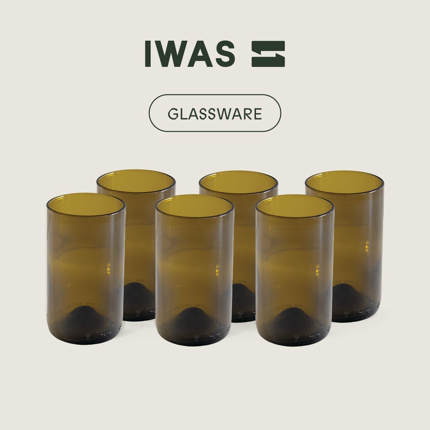 Olive (Set of 6) Drinking Glasses | 400 ML | 13.53 OZ