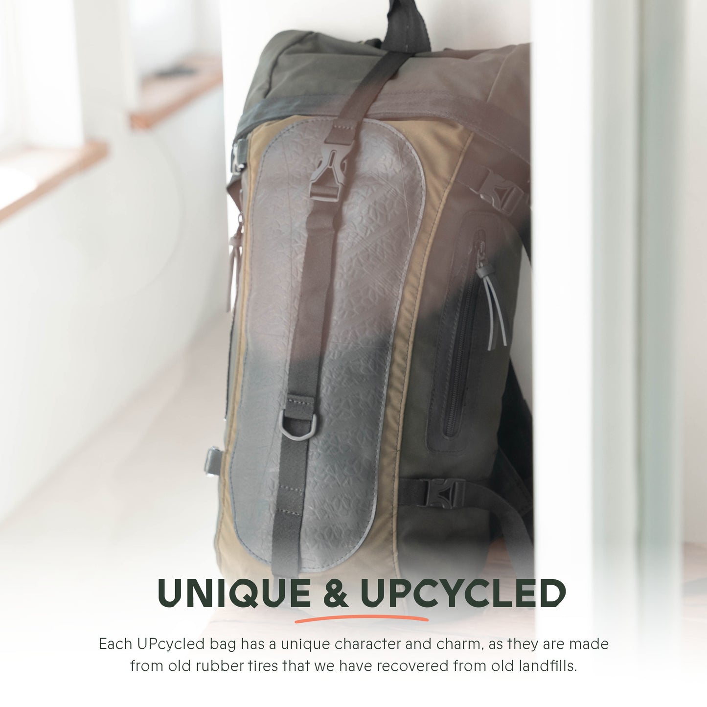UPcycled "Rubber" Leger Rugzak - Handgemaakt - Duurzaam & Milieuvriendelijk Accessoire
