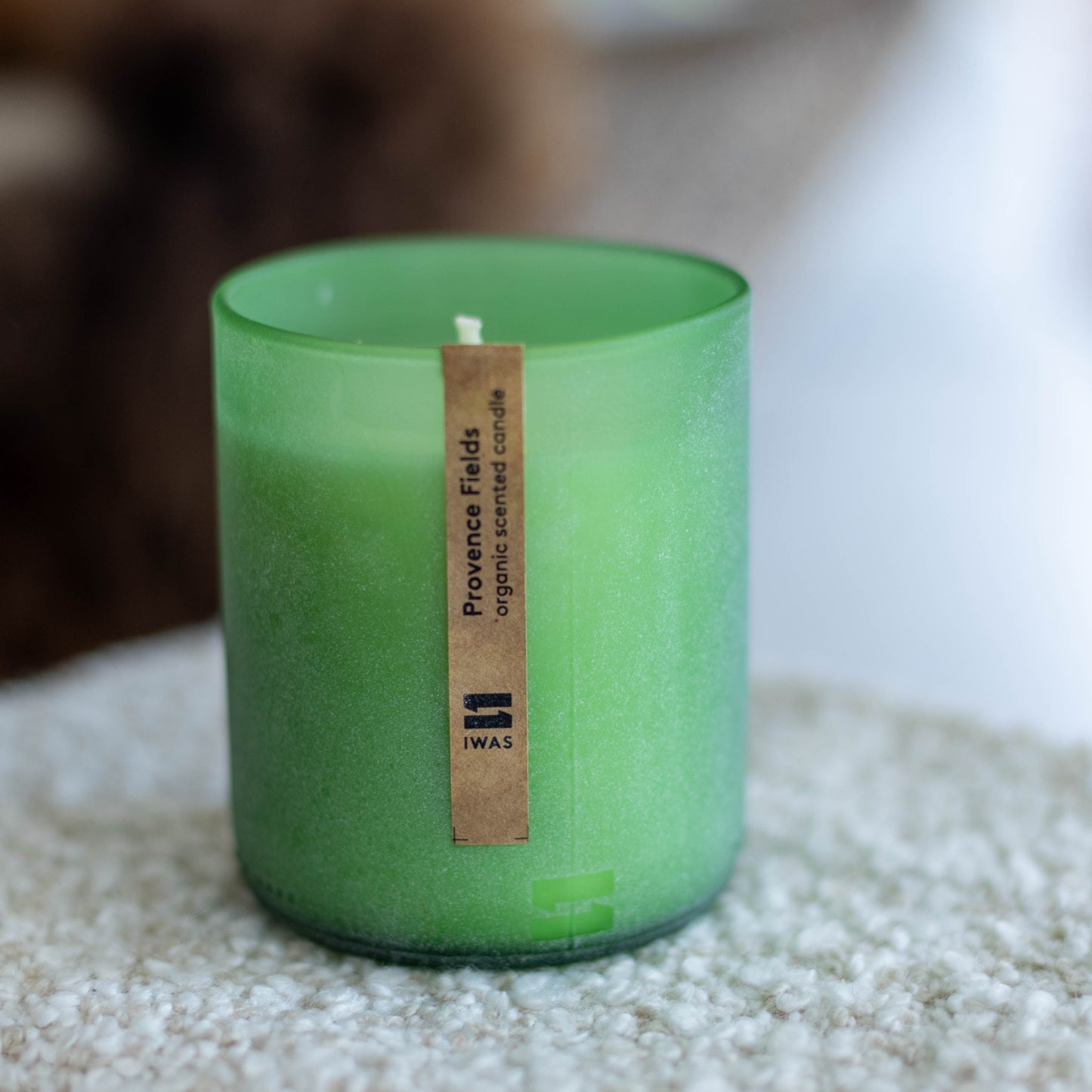 Organic Scented Candle "Provence Fields" - 100% UPcycled Glass Container - 18/20 Hours Burning Time