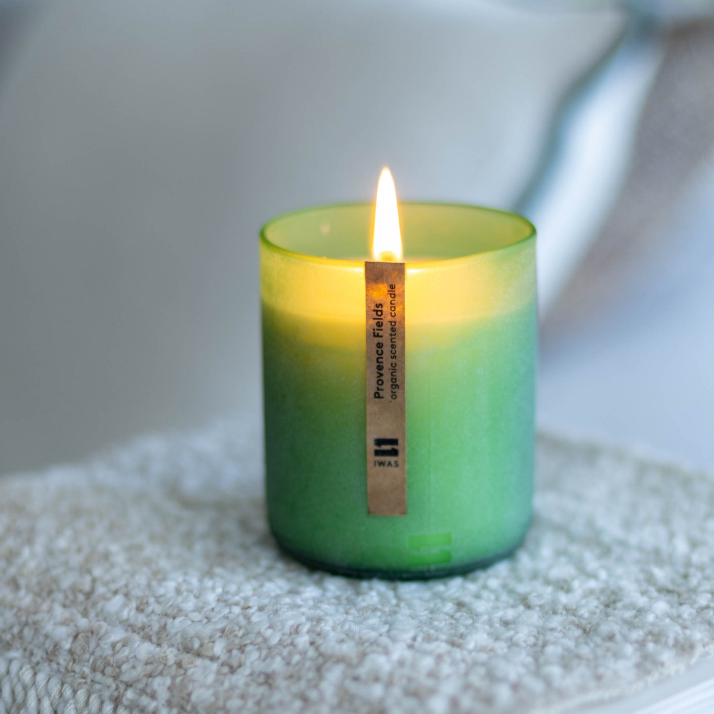 Organic Scented Candle "Provence Fields" - 100% UPcycled Glass Container - 18/20 Hours Burning Time