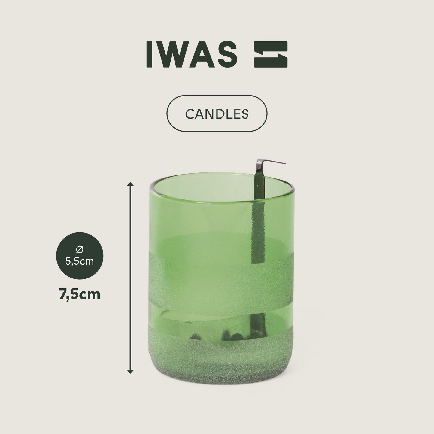 Supports de bougies chauffe-plat « verts » UPcyclés - Ensemble de 4 - Bougeoir durable