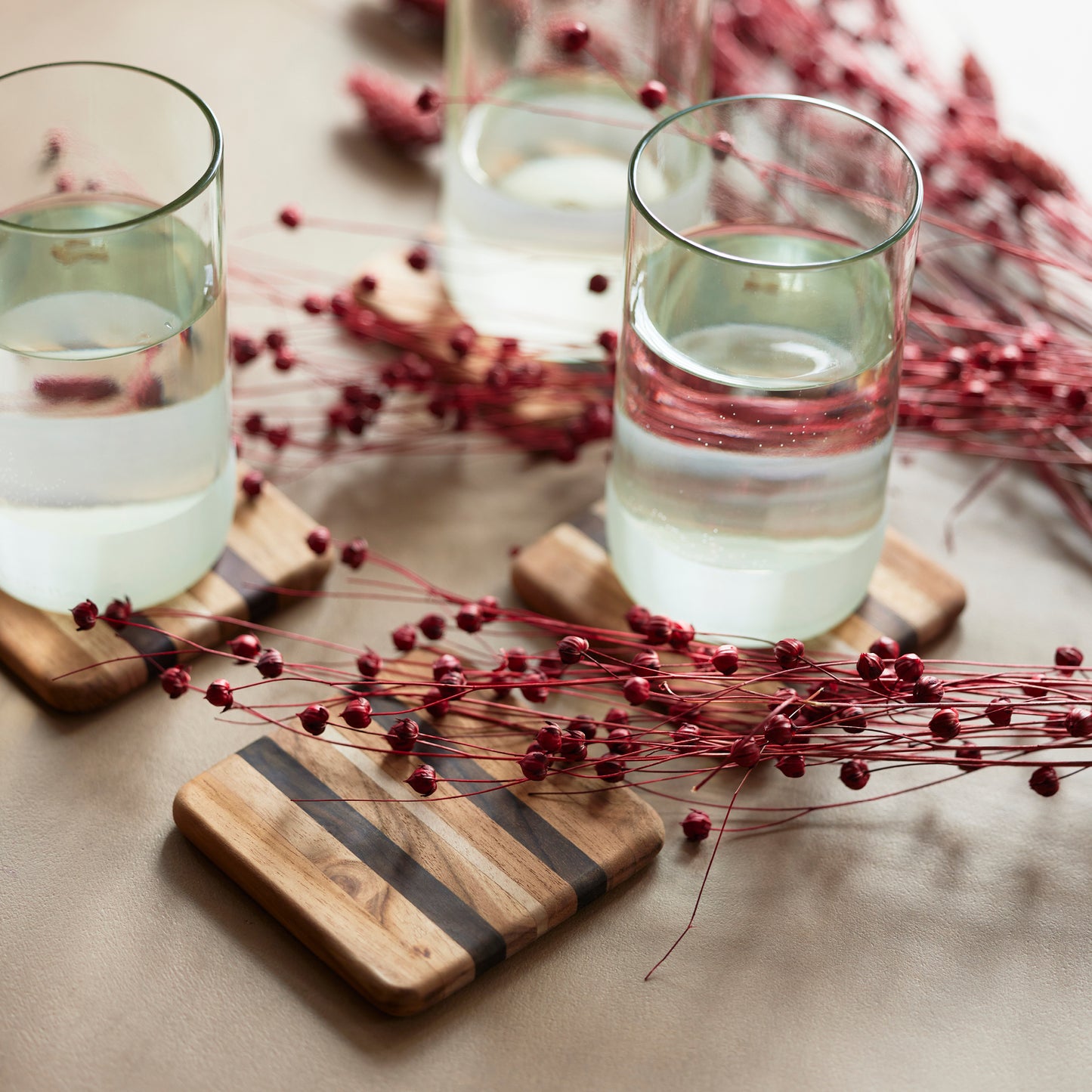 UPcycled Wooden Coasters - Set of 2 - Sustainable and Eco-Friendly Kitchenware