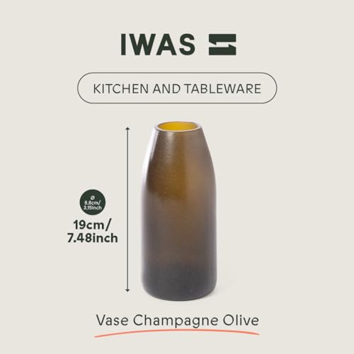 IWAS Upcycled Olive Glass Vase Made from Champagne Bottles | Pre-Order