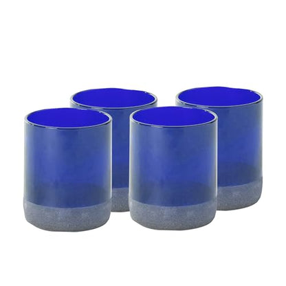 Korte blauwe (set van 6) drinkglazen | 250 ml | 8,45 ons