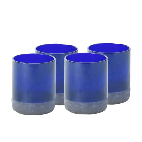 Korte blauwe (set van 4) drinkglazen | 250 ml | 8,45 ons