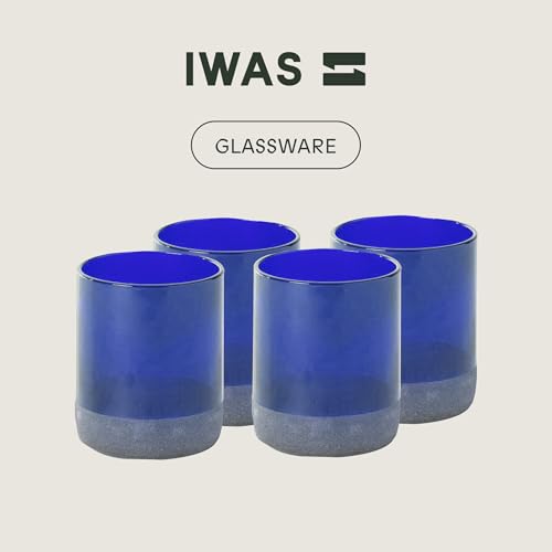 Short Blue (Set of 4) Drinking Glasses | 250 ML | 8.45 OZ
