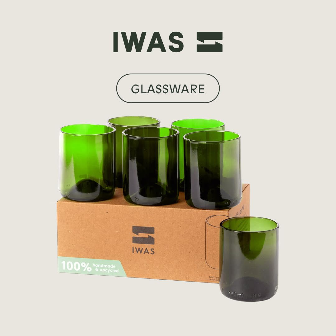 Verres à boire verts (lot de 6) | 250 ML | 8,45 onces