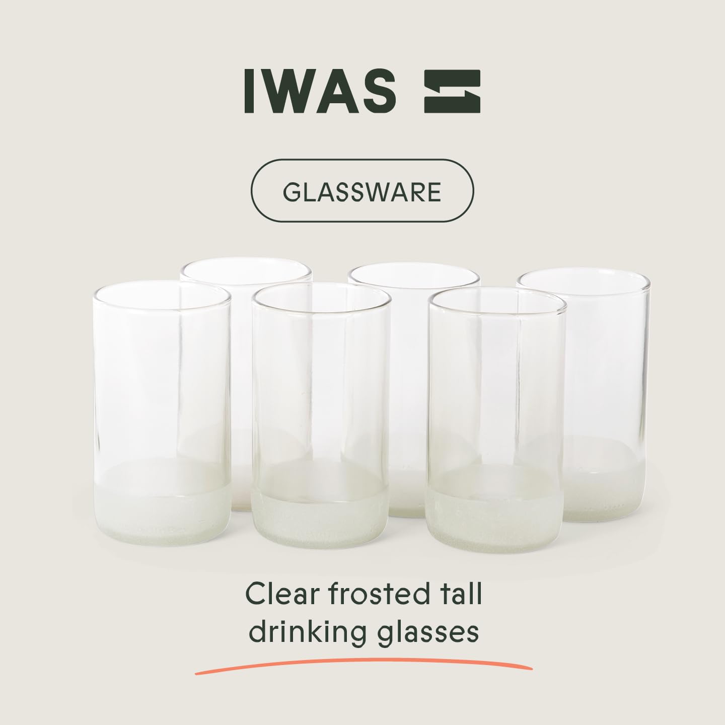 Hoge, heldere (set van 6) drinkglazen | 350 ml | 12 ons