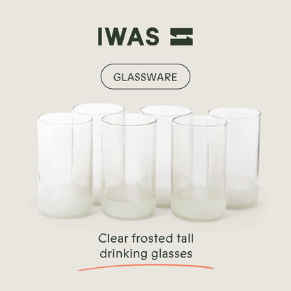 Tall Clear (Set of 6) Drinking Glasses | 350 ML | 12 OZ