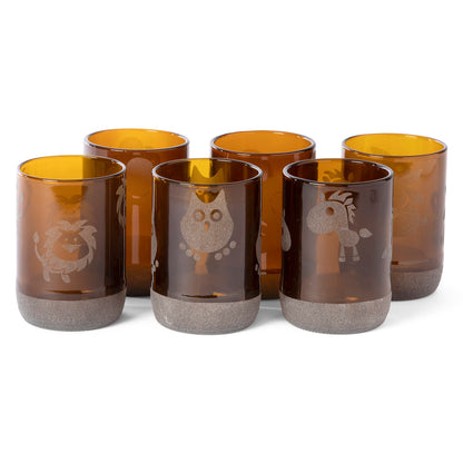 Bruin (set van 6) drinkglazen voor kinderen | 250 ml | 8,45 ons