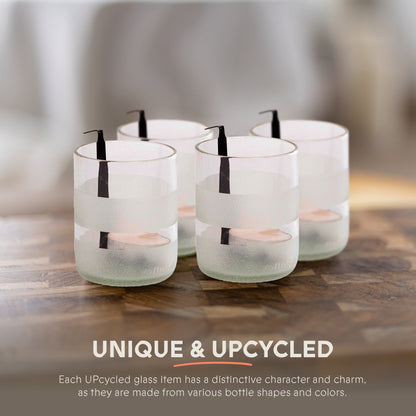 Supports de bougies chauffe-plat « Clear » UPcyclés - Ensemble de 4 - Bougeoir durable