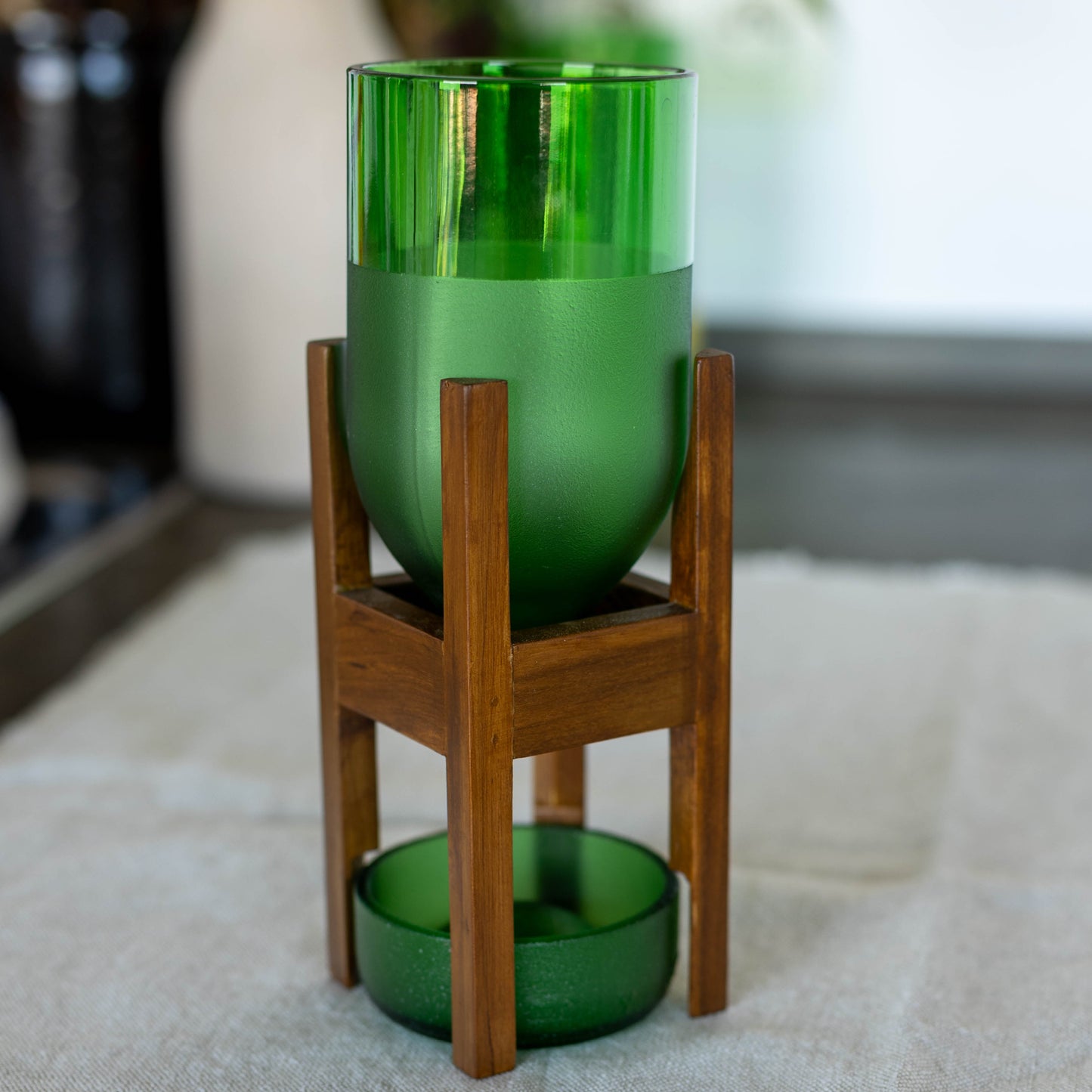 UPcycled Planter Pilo "High" Green - Sustainable Glass