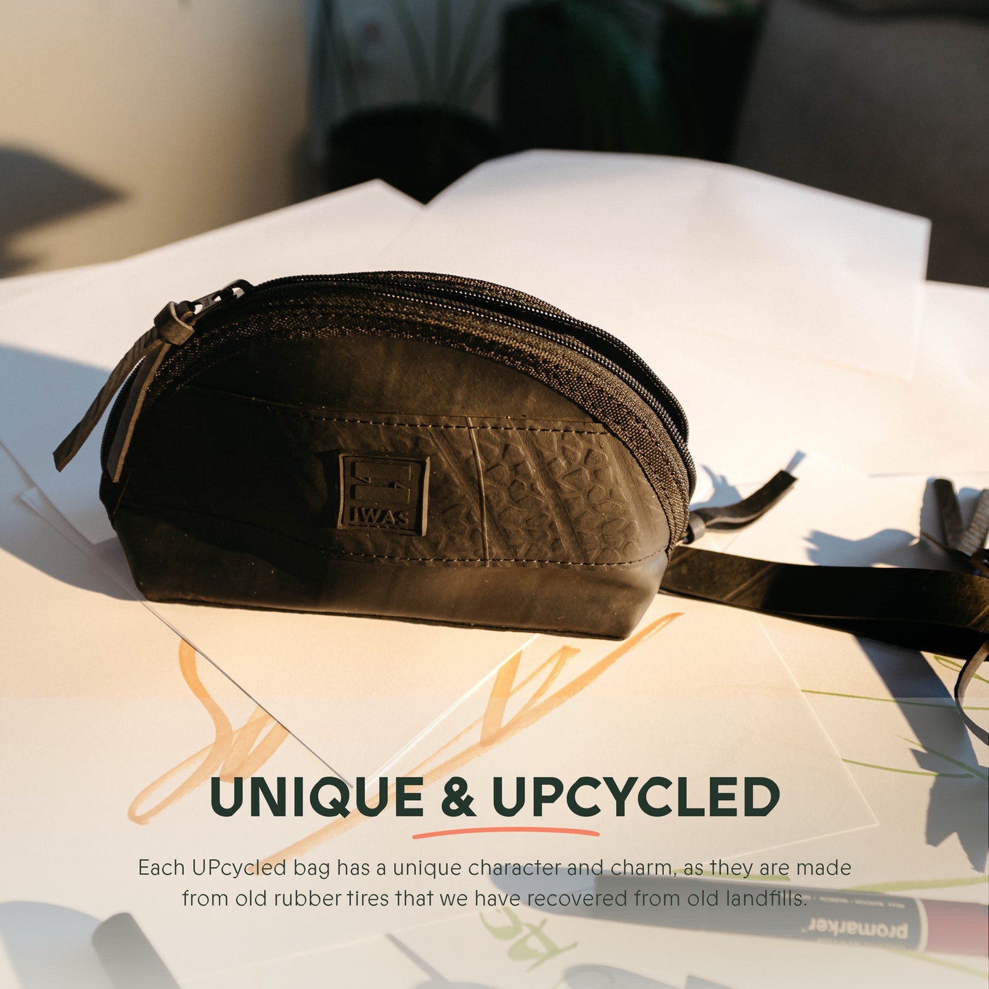 UPcycled  "Rubber" Mulfticunctional Pouch - Handmade - Sustainable & Eco-Friendly Accessory