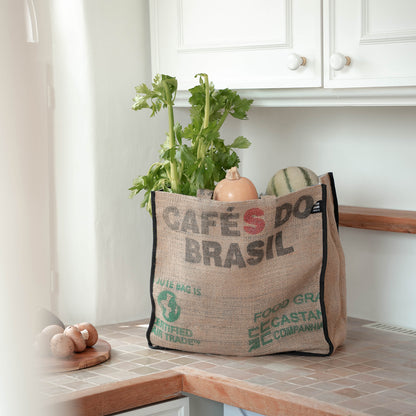 UPcycled Coffee Shopping Bag - Handmade - Sustainable & Eco-Friendly Accessory