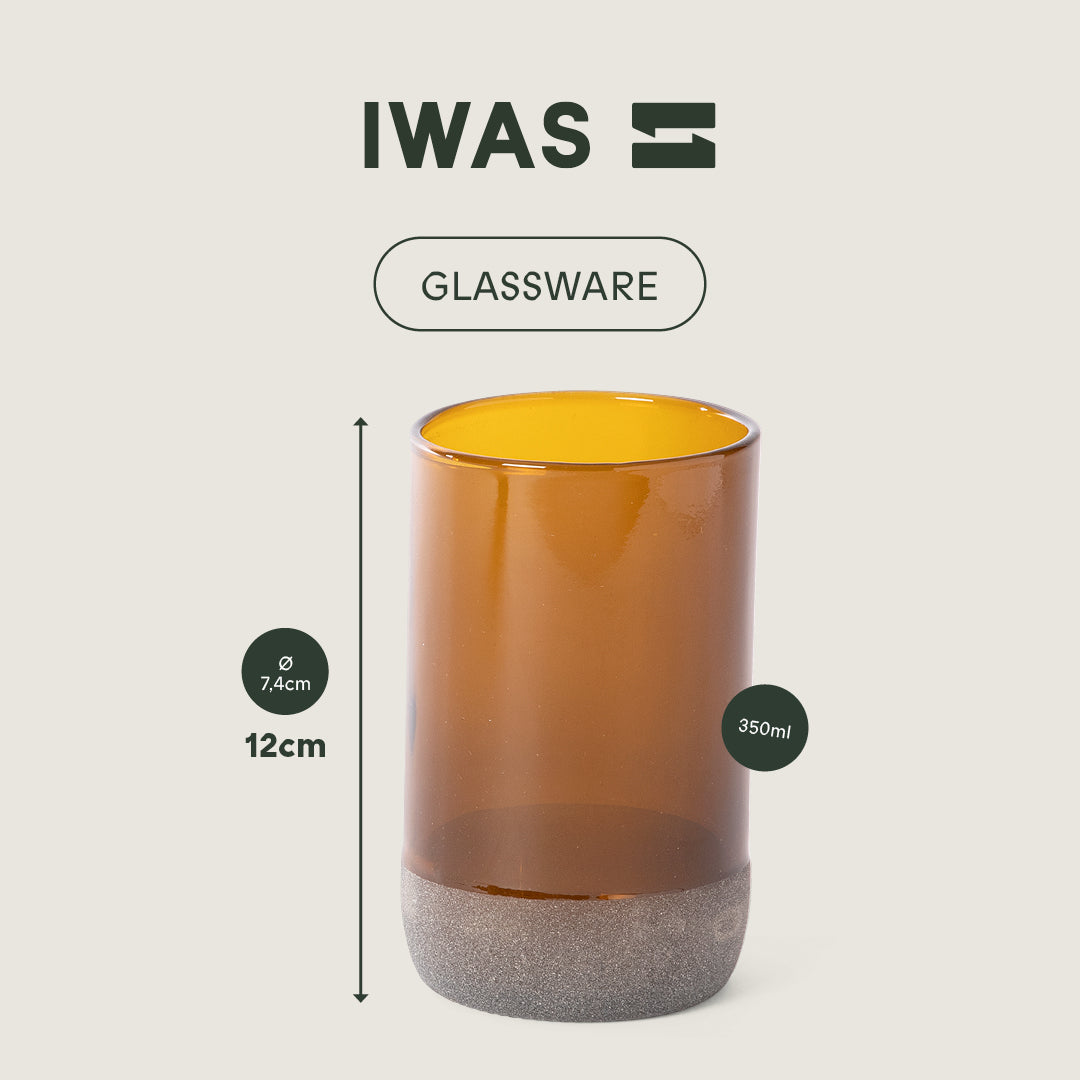 Verres à boire givrés UPcycled Tall « Auburn » - Ensemble de 6 - 350 ML - Verres à eau durables