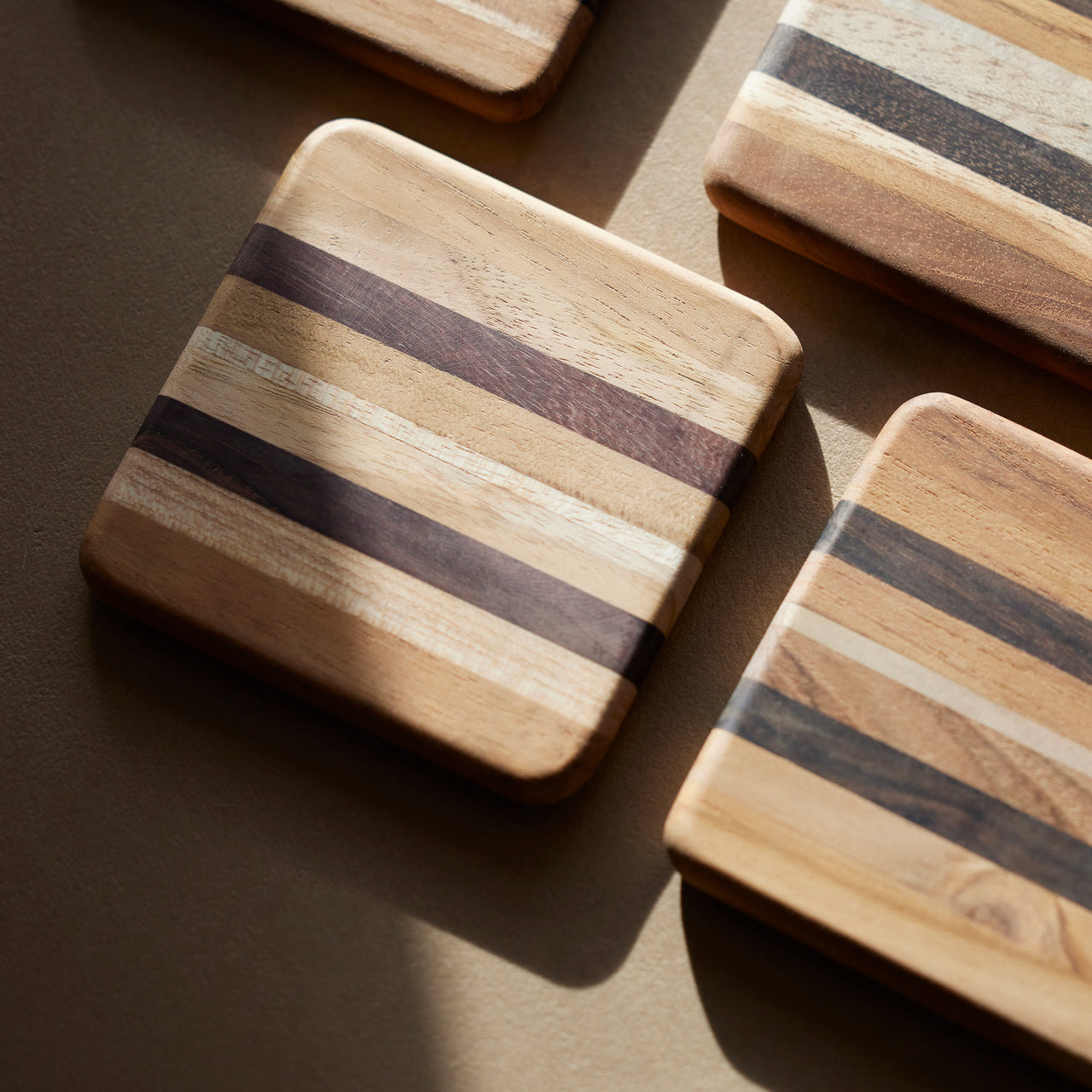 UPcycled Wooden Coasters - Set of 2 - Sustainable and Eco-Friendly Kitchenware