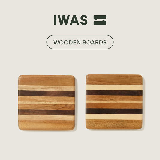 UPcycled Wooden Coasters - Set of 2 - Sustainable and Eco-Friendly Kitchenware