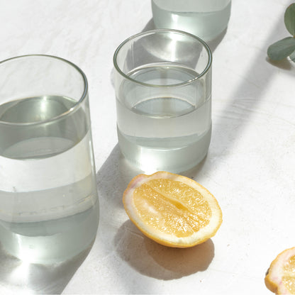 Verres à boire givrés courts upcyclés « Clear » - Ensemble de 6 - 250 ML - Verres à eau durables