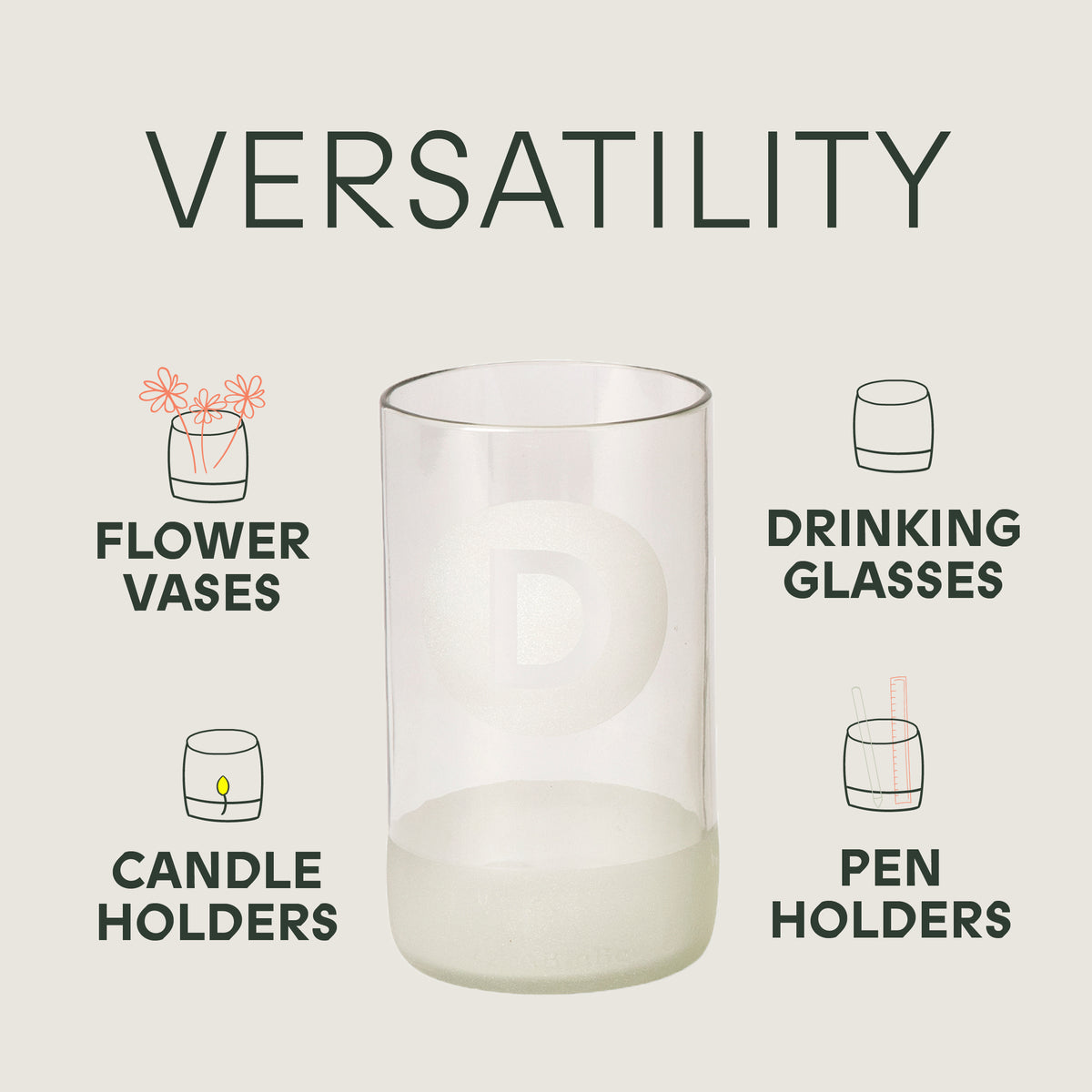 Tall Drinks Frosted Drinking Glasses — Set of 6
