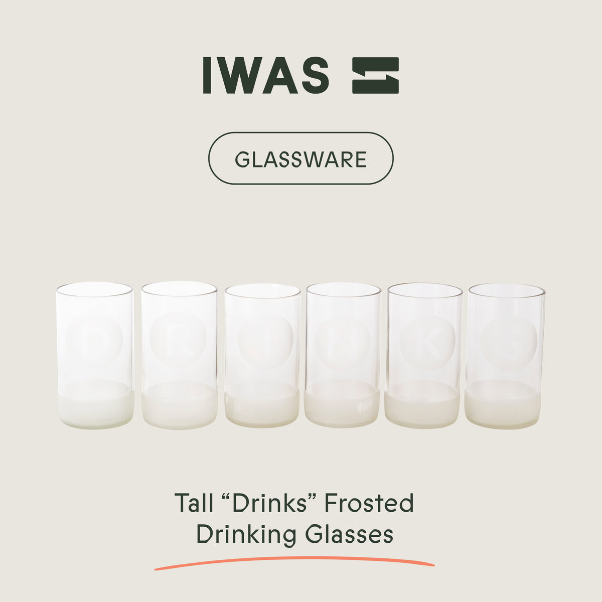 Tall Drinks Frosted Drinking Glasses — Set of 6